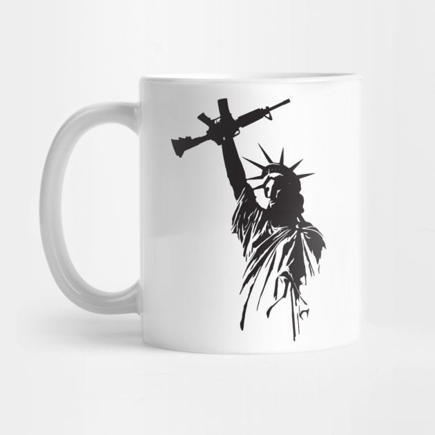 Pro Second Amendment 2A Lady Liberty With Raised Firearm by Nonstop Shirts